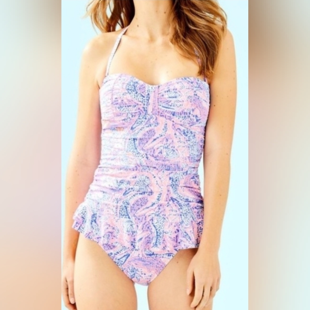 Lilly Pulitzer Carmen Ruffled Tankini Set Top Size 6 Bottom Size 4